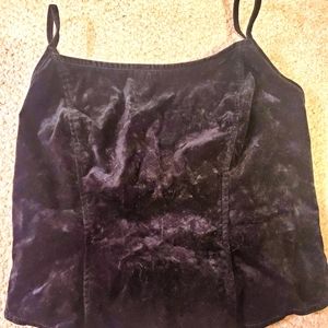 NWT Vintage Lip Service Velvet crop top shredded back Sz Med